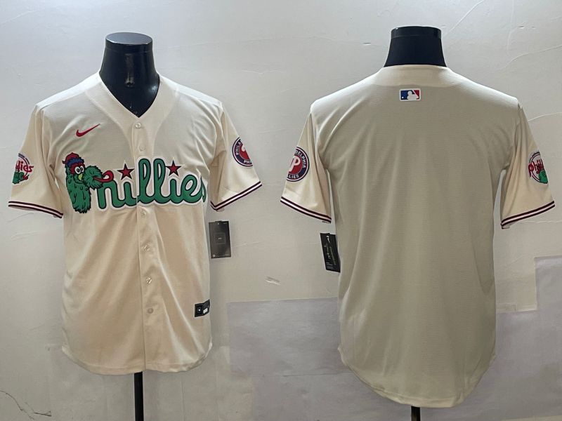 Men Philadelphia Phillies Blank Cream Three generations Joint Name Game 2025 Nike MLB Jersey style 1